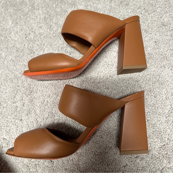 $790 Santoni Women's Brown Cactus Leather Slide Sandal Shoes Size EU 35 US 5 NIB - Picture 8 of 8